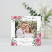 Spring Blooming Pink Shades Wedding Photo Save The Date (Staand voorkant)