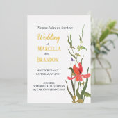 Spring Blooming Tulip Floral Wedding Folie Invitat Folie Uitnodiging (Staand Voorkant)