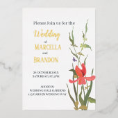 Spring Blooming Tulip Floral Wedding Folie Invitat Uitnodiging (Voorkant)