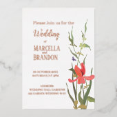 Spring Blooming Tulip Floral Wedding Folie Uitnodiging (Voorkant)