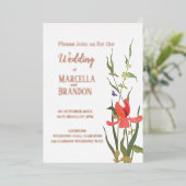 Spring Blooming Tulip Floral Wedding Folie Uitnodiging (Staand Voorkant)