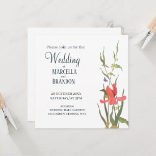 Spring Blooming Tulip Floral Wedding Kaart
