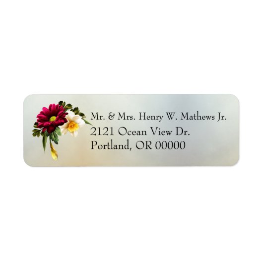 Spring Blooms Bruiloft Retouradres Labels (Voorkant)