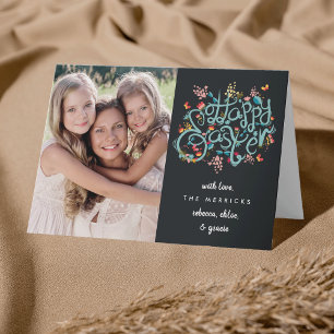 Spring Blooms Easter Photo Wenskaart Feestdagen Kaart