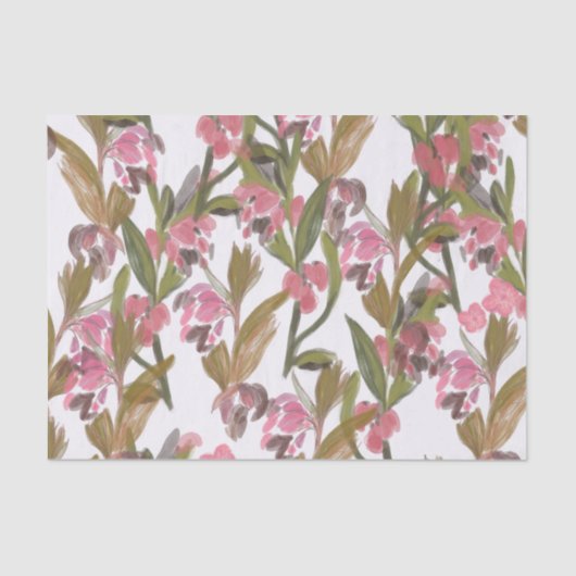 Spring Blooms Floral Design in Roze, Olive Green Tissuepapier (Voorkant)
