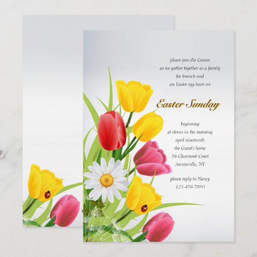 Spring Blooms Pasen Kaart (Voorkant / Achterkant)