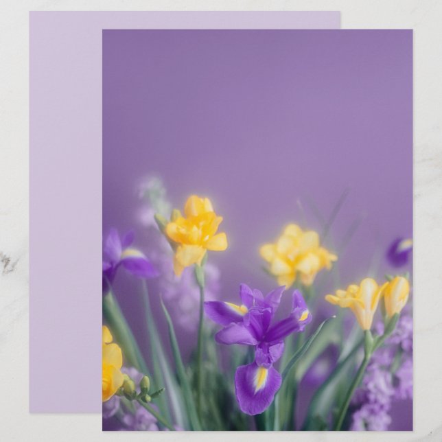 Spring blooms scrapbook paper (Voorkant / Achterkant)