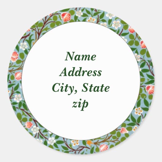 Spring Blossom Address Ronde Sticker (Voorkant)