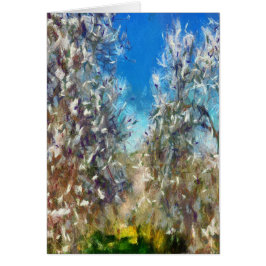 Spring Blossom Almond Tree Pointillism Artwork