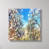 Spring Blossom Almond Tree Pointillism Artwork Canvas Afdruk (Voorkant)