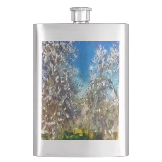 Spring Blossom Almond Tree Pointillism Artwork Flacon (Voorkant)