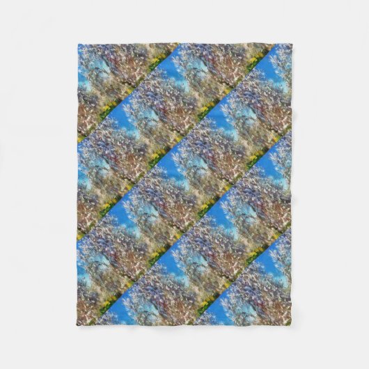 Spring Blossom Almond Tree Pointillism Artwork Fleece Deken (Voorkant)