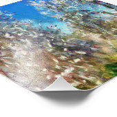 Spring Blossom Almond Tree Pointillism Artwork Foto Afdruk (Hoek)