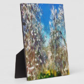 Spring Blossom Almond Tree Pointillism Artwork Fotoplaat (Zijkant)