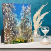Spring Blossom Almond Tree Pointillism Artwork Fotoplaat (Zijkant)