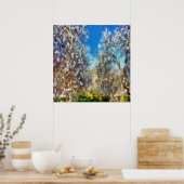 Spring Blossom Almond Tree Pointillism Artwork Poster (Keuken)