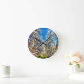 Spring Blossom Almond Tree Pointillism Artwork Ronde Klok (Huis)