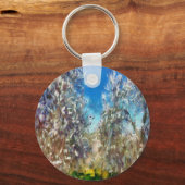 Spring Blossom Almond Tree Pointillism Artwork Sleutelhanger (Voorkant)