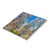 Spring Blossom Almond Tree Pointillism Artwork Tegeltje (Zijkant)