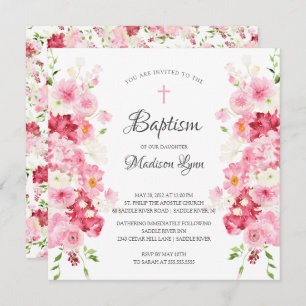 Spring Blossom Baptisme Invitation Kaart
