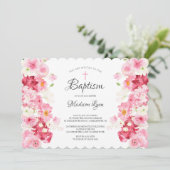 Spring Blossom Baptisme Invitation Kaart (Staand voorkant)