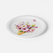 Spring Blossom Bouquet with Butterfly Papieren Bordje (Gekanteld)