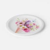 Spring Blossom Bouquet with Butterfly Papieren Bordje (Gekanteld)