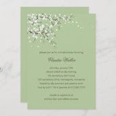 Spring Blossom Bridal Shower Invitation (Sage) Kaart (Voorkant / Achterkant)