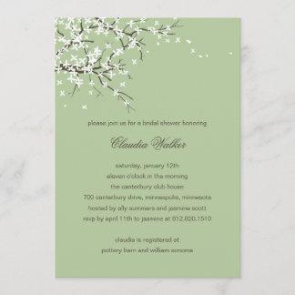 Spring Blossom Bridal Shower Invitation (Sage) Kaart