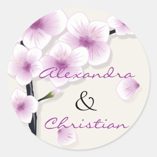 Spring Blossom Bruiloft Save The Date Aankondiging Ronde Sticker (Voorkant)