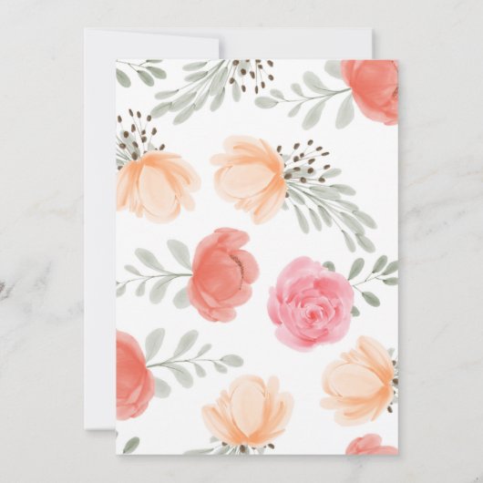 Spring Blossom Bruiloft Uitnodiging (Achterkant)