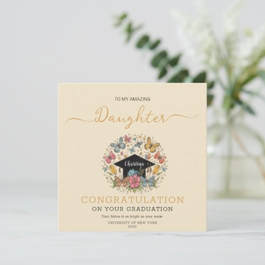 Spring Blossom Dochter Gefeliciteerd Afstuderen Ka Kaart (Staand voorkant)