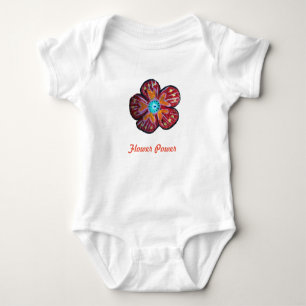 Spring Blossom Drawing Baby Jersey Bodysuit, White Romper