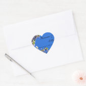 Spring Blossom en Blue Sky Personalized Wedding Hart Sticker (Envelop)