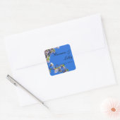 Spring Blossom en Blue Sky Personalized Wedding Vierkante Sticker (Envelop)