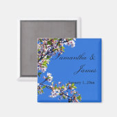 Spring Blossom en Sky Personal Wedding Magneet (Voorkant / Achterkant)