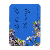 Spring Blossom en Sky Personal Wedding Magneet (Verticaal)