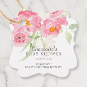 Spring Blossom Floral Baby shower Favor Tags Bedankjes Labels