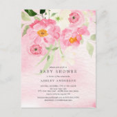 Spring Blossom Floral Baby shower Invitation Briefkaart (Voorkant)