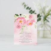 Spring Blossom Floral Baby shower Invitation Briefkaart (Staand voorkant)