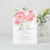 Spring Blossom Floral Baby shower Invitation Kaart (Staand voorkant)