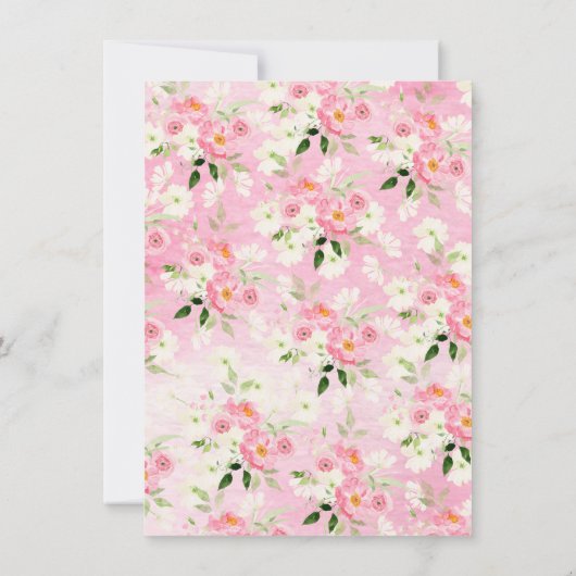 Spring Blossom Floral Baby shower Invitation Kaart (Achterkant)