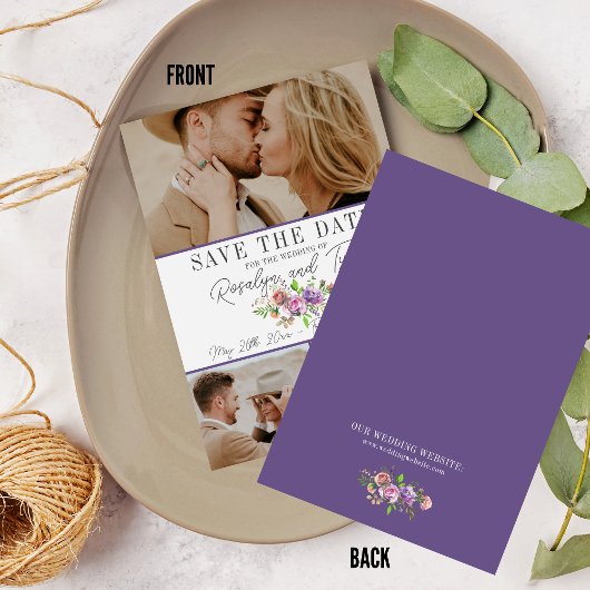 Spring Blossom Floral Paars peach Save the Date