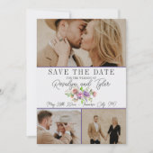 Spring Blossom Floral Paars peach Save the Date (Voorkant)