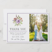 Spring Blossom Floral Paars Peach Violet Weddensch Bedankkaart (Voorkant)