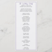 Spring Blossom Floral Paarse Wedding Ceremonony Programmakaart (Achterkant)