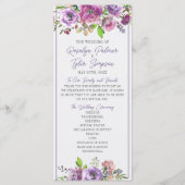 Spring Blossom Floral Paarse Wedding Ceremonony Programmakaart (Voorkant)