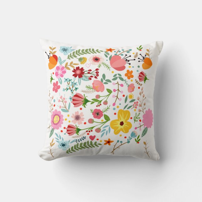 Spring Blossom Floral Throw Pillow Kussen (Voorkant)