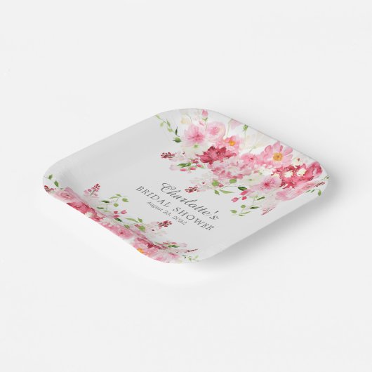 Spring Blossom Floral Vrijgezellenfeest Paper Bord (Gebogen)