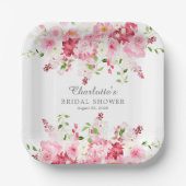 Spring Blossom Floral Vrijgezellenfeest Paper Bord (Voorkant)